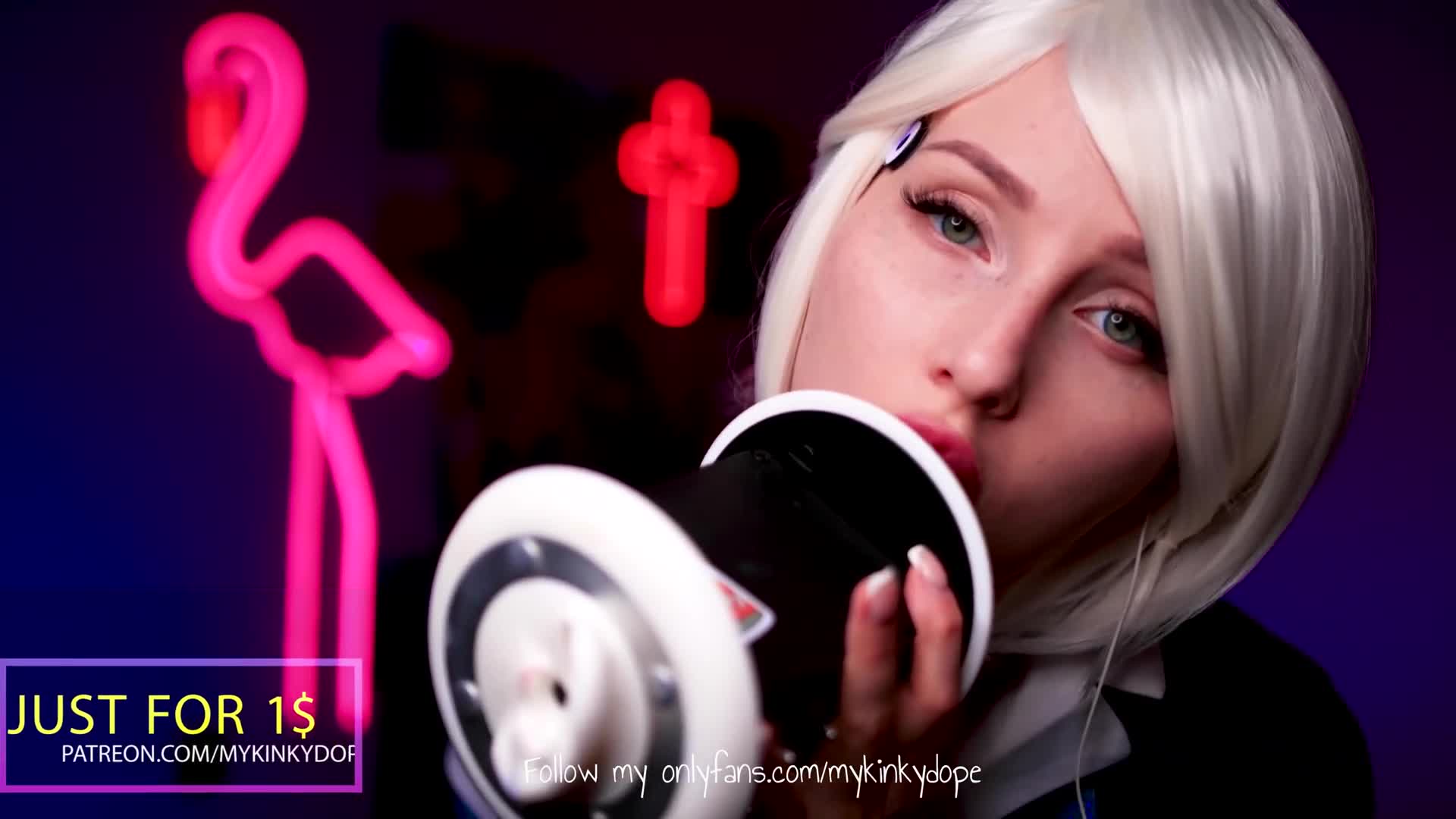 ASMR@MyKinkyDope Cos底特律变人舔耳，舌钉，少人声